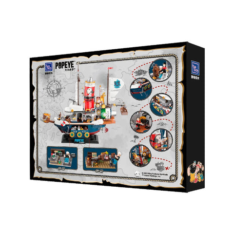 Popeye Treasure Hunt Steamship Building Set Model Kit Blocks Toy