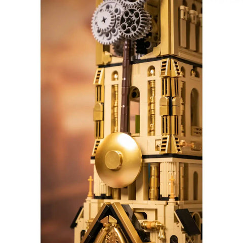 Steampunk Clock Tower Park Building Set Model Kit Blocks Toy Vintage Style