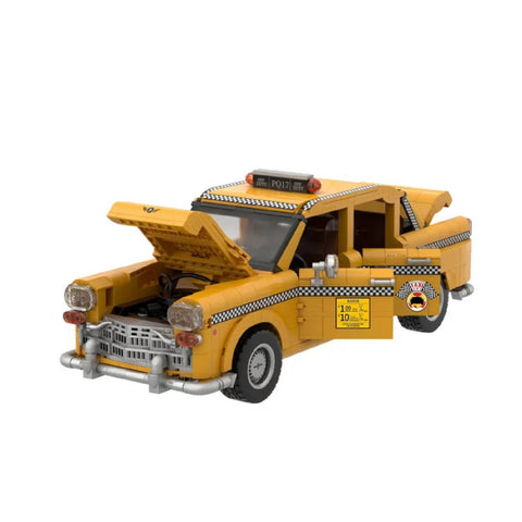New York Yellow Taxi Cab Construction Set Model Kit Blocks City Car Toy