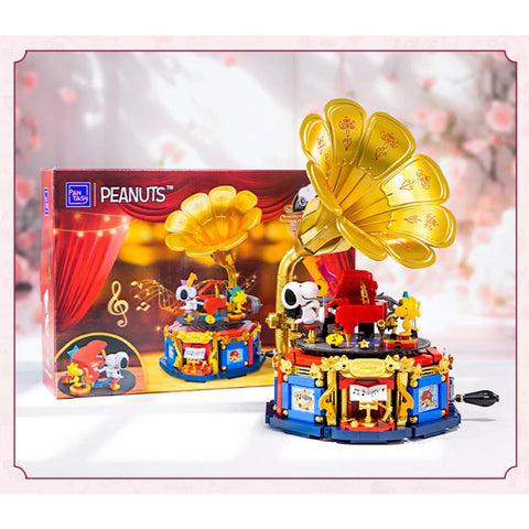 Snoopy Phonograph Building Set Peanuts Gramophone Model Kit Blocks Toy