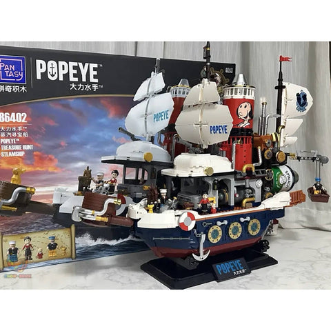 Popeye Treasure Hunt Steamship Building Set Model Kit Blocks Toy