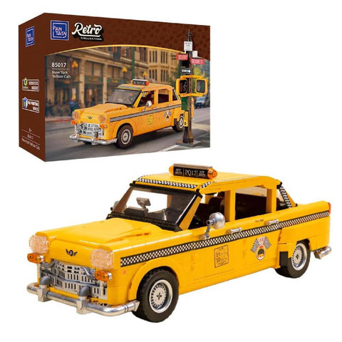New York Yellow Taxi Cab Construction Set Model Kit Blocks City Car Toy