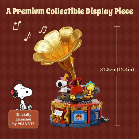 Snoopy Phonograph Building Set Peanuts Gramophone Model Kit Blocks Toy