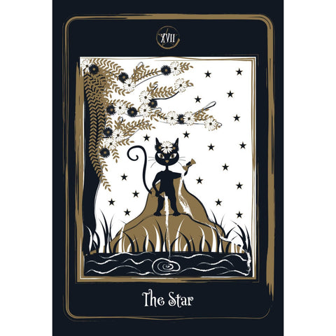 Golden Black Cat Tarot Cards Deck Helena De Almeida Agm Urania With Bag