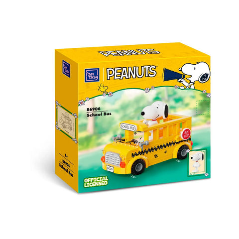 Snoopy School Bus Building Set Peanuts Construction Toy Model Kit Blocks