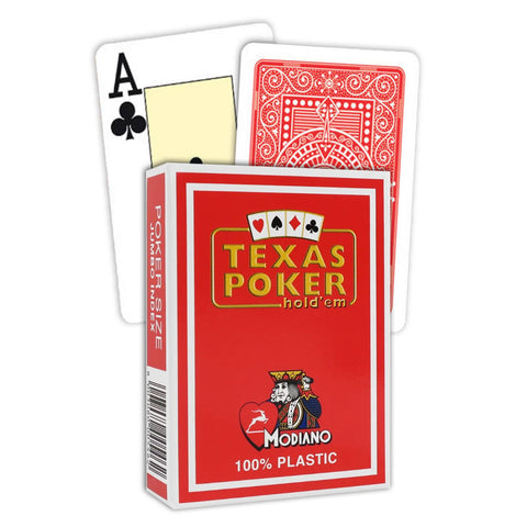 Texas Poker Hold Em Red Color Playing Cards Modiano Jumbo Index Poker Size