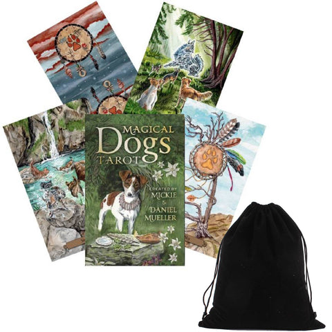 Magical Dogs Tarot Karten Deck M. Dan Mueller Llewellyn Mit Samtbeutel