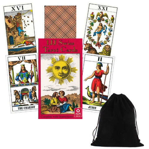 1JJ Swiss Tarot Cards Deck Esoteric Fortune Telling With Bag