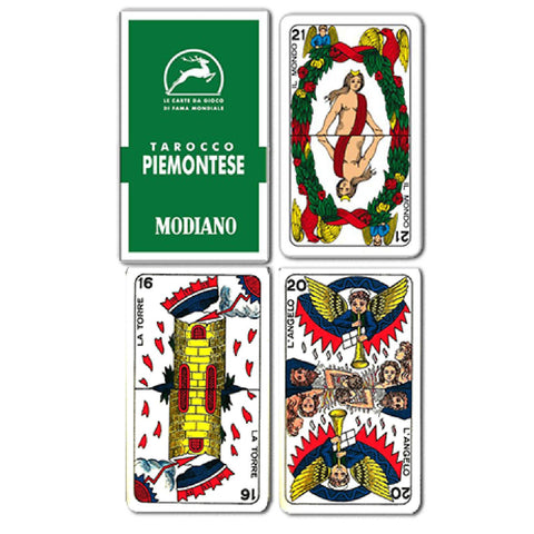 Tarocco Piemontese Modiano Green Tarot Cards N84 Magic Playing Cards
