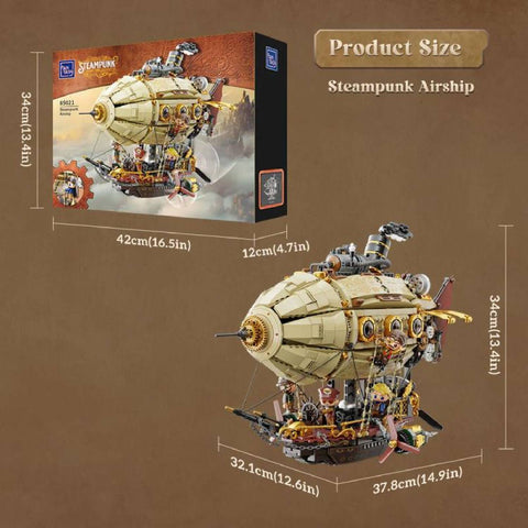 Steampunk Airship Building Kit Model Construction Set Vintage Style Blocks