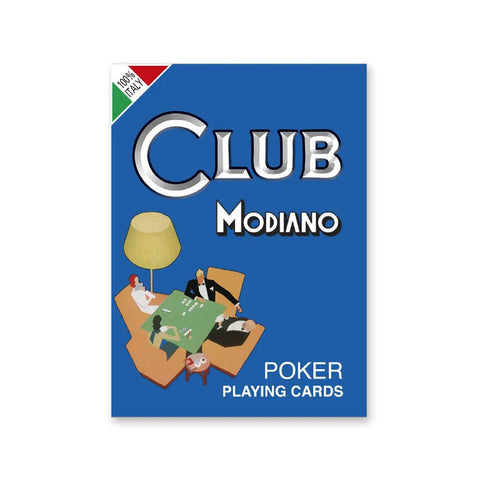 Poker Club Blue Back Playing Cards Deck Poker Size Made In Italy Modiano
