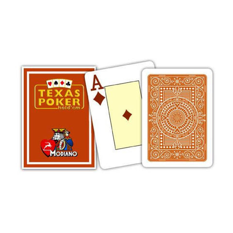 Texas Poker Hold Em Brown Playing Cards Deck Modiano Jumbo Index Poker Size