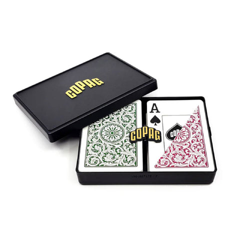 Copag Elite Bridge Size Playing Cards Double Deck Jumbo Burgundy Green