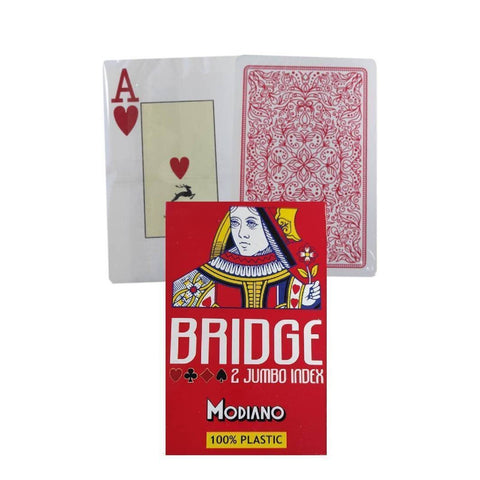 Modiano Bride Red 2 Jumbo Index Bride Size Playing Cards Plastic