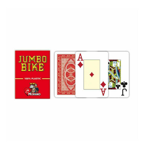 2 Jumbo Bike Trophy Decks Blue Red Playing Cards Modiano 100% Plastic Poker