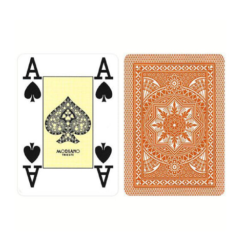 Modiano Poker Playing Cards Deck Brown 4 Jumbo Large Index Italy Plastic