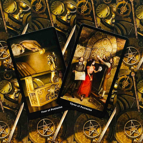 The Steampunk Mini Tarot Cards Deck Esoteric Telling Barbara Moore Llewellyn