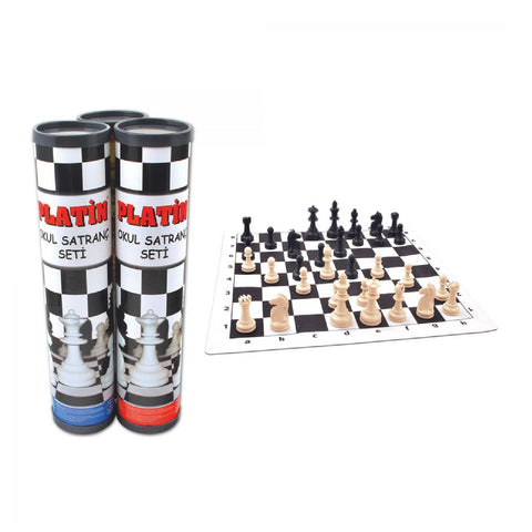 Platin Roll Cylinder Chess Set Standard-Sized Chessman And Board By Star