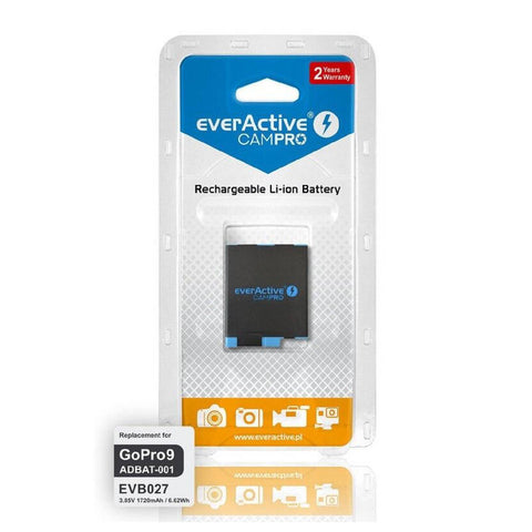 Everactive Campro Gopro9 Battery Rechargeable Li-Ion 3.85V Adbat-001