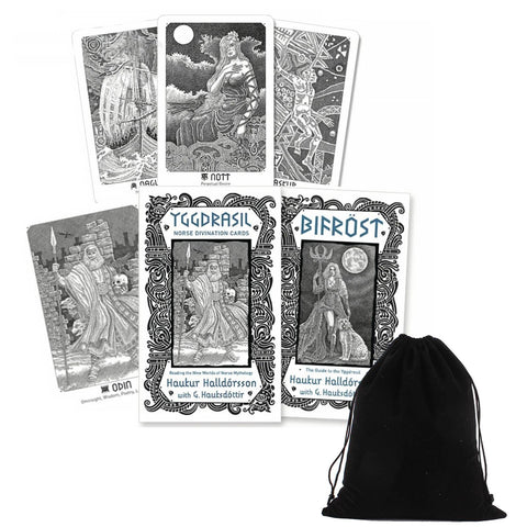 Yggdrasil Norse Cards Deck –  Nordic Oracle Divination Runes Mythology With Bag