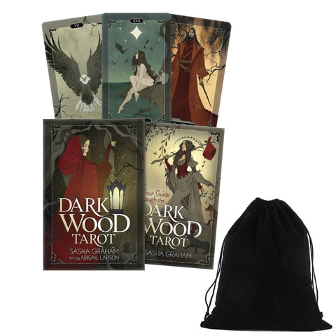 Dark Wood Tarot Cards Deck And Book Set Graham Larson Llewellyn With Bag