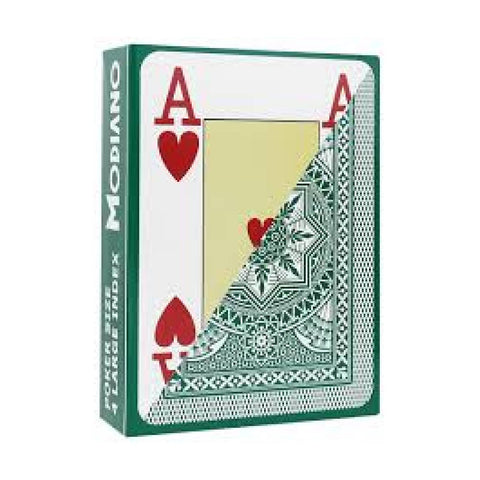 Modiano Poker Playing Cards Deck Dark Green 4 Jumbo Large Index Plastic