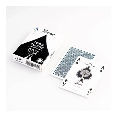 Fournier 2500 100% Plastic Casino Poker Playing Cards Deck Standard Index Blue