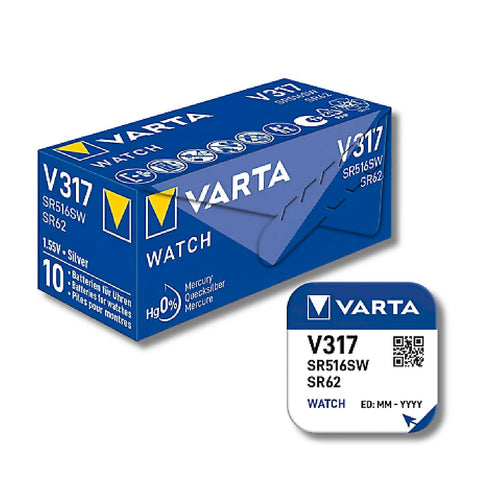 10x Varta 317 SR62 Battery Silver 1.55V Coin Button Cell Watch