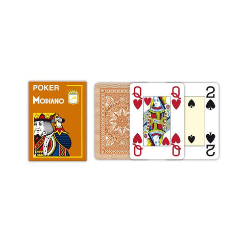 Modiano Poker Playing Cards Deck Brown 4 Jumbo Large Index Italy Plastic
