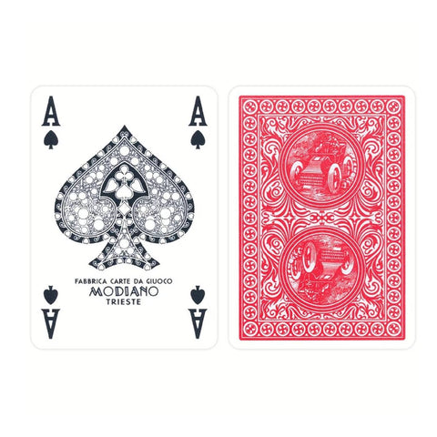 Golden Trophy Red Poker Playing Cards Deck N1 Plastic Modiano