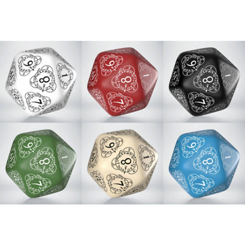 D20 Level Counter Dice Blue And White All Dice Tell A Story 30Mm Q-Workshop