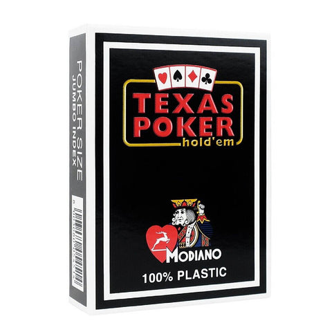 Texas Poker Hold Em Black Playing Cards Modiano Jumbo Index Poker Size