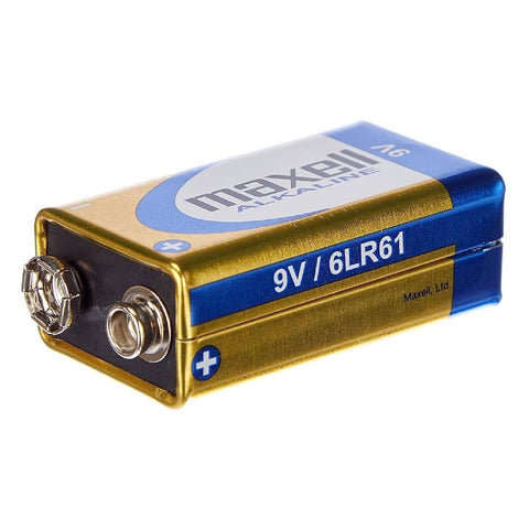 2x Maxell Alkaline 9V 6Lr61 Battery E Block 6Am6 Mn1604 En22 Long Life