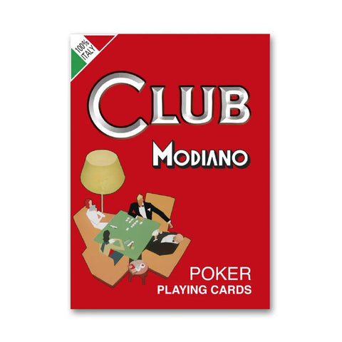 Poker Club Red Back Playing Cards Deck Poker Size Made In Italy Modiano