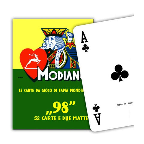 Modiano 98 Poker Red Back Playing Cards Deck Poker Size Made In Italy
