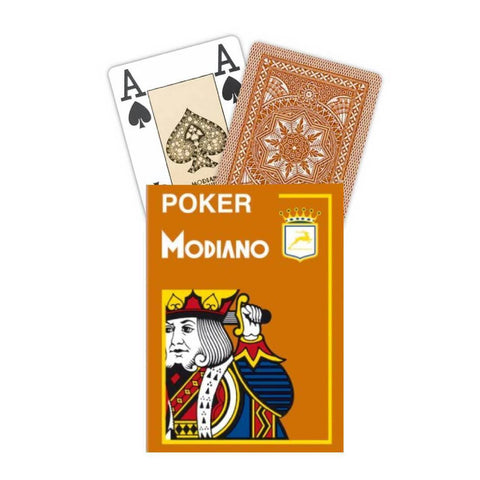 Modiano Poker Orange Playing Cards Deck 4 Jumbo Index Large Plastic