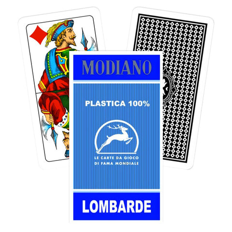 Lombarde Blue 100% Plastic Tarot Playing Cards Deck Modiano Esoteric Fortune