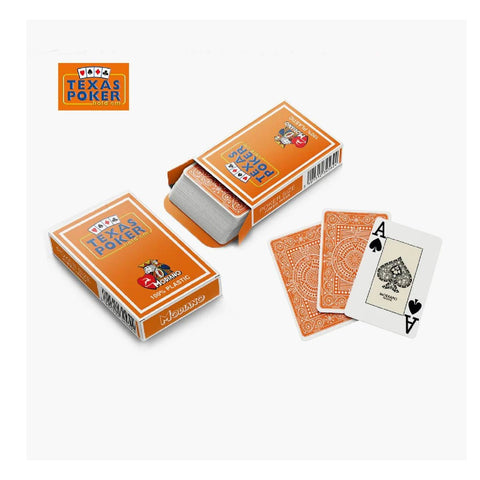 Texas Poker Hold Em Orange Playing Cards Deck Modiano Jumbo Index Poker Size
