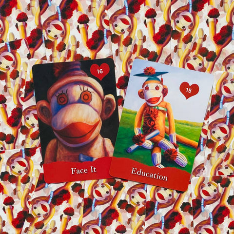 Sock Monkey Oracle Cards Deck Beyond Words Shannon Grissom And Guidebook