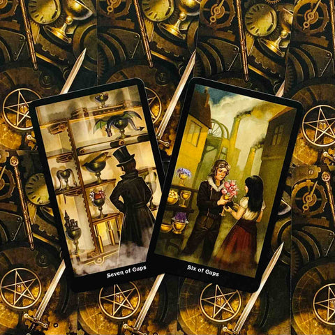 The Steampunk Mini Tarot Cards Deck Esoteric Telling Barbara Moore Llewellyn