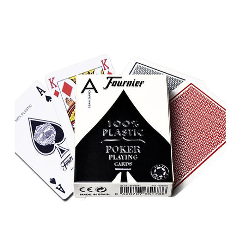 Fournier 2500 100% Plastic Casino Poker Playing Cards Deck Standard Index Blue