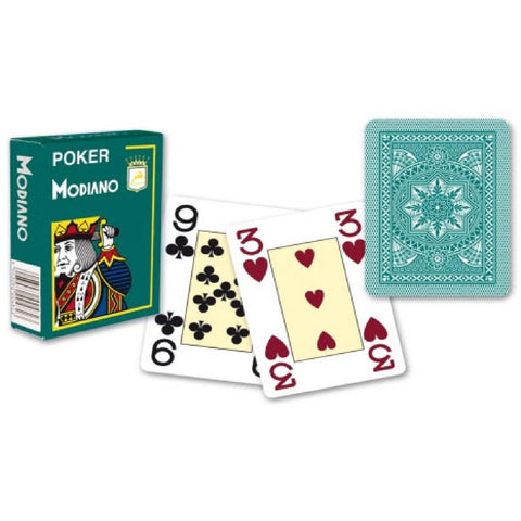 Modiano Poker Playing Cards Deck Dark Green 4 Jumbo Large Index Plastic