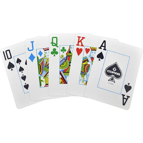 Copag Legacy 4 Color Poker Size Playing Cards Double Deck Jumbo Red Blue