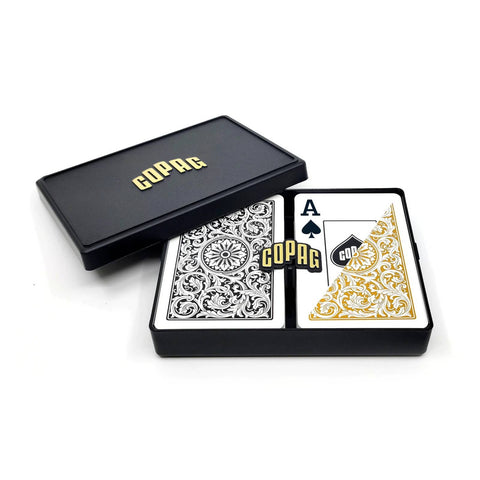 Copag Elite 1546 Plastic Playing Cards Bridge Jumbo In Black/Gold Double
