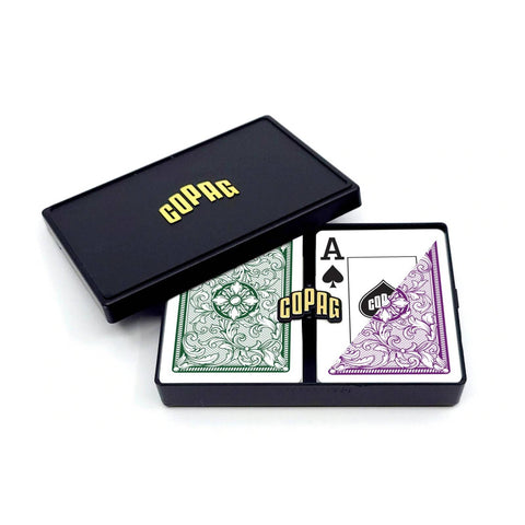 Legacy Playing Cards Poker Size (Green/Purple) Double Deck Set Copag