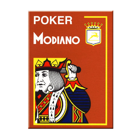 Modiano Poker Playing Cards Deck Brown 4 Jumbo Large Index Italy Plastic