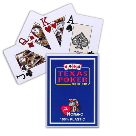 Texas Poker Hold Em Blue Color Playing Cards Modiano Jumbo Index Poker Size