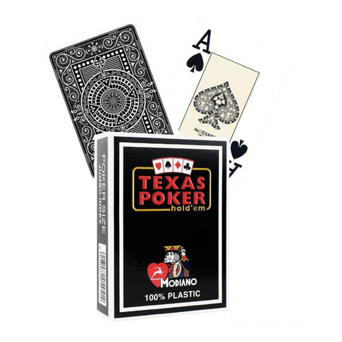 Texas Poker Hold Em Black Playing Cards Modiano Jumbo Index Poker Size