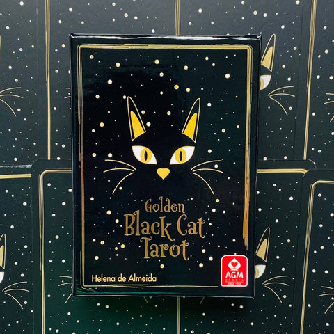 Golden Black Cat Tarot Cards Deck Agm Urania Helena De Almeida