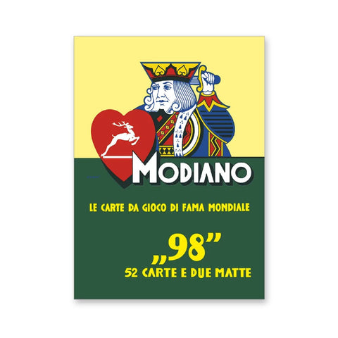 Modiano 98 Poker Red Back Playing Cards Deck Poker Size Made In Italy